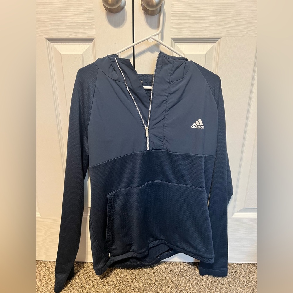 Adidas Dark Blue Half-Zip Hoodie